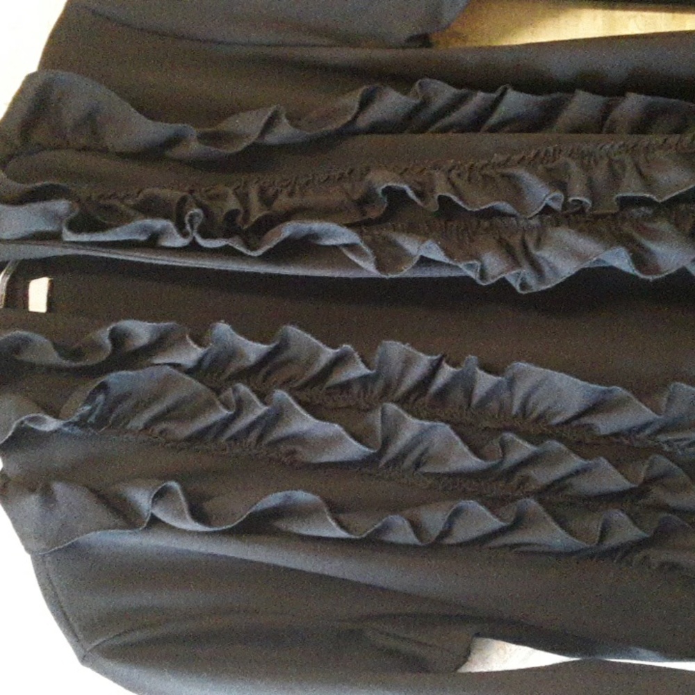 Fever Open Front Ruffle Trim Cardigan - Picture 2 of 5